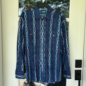 Wrangler Blue and Red Striped Shirt size L